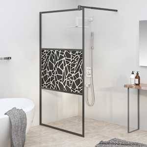 Zástěna do průchozí sprchy 100x195cm ESG / kamenný design černá - obrázek 1