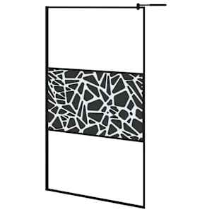 Zástěna do průchozí sprchy 115x195cm ESG / kamenný design černá - obrázek 2