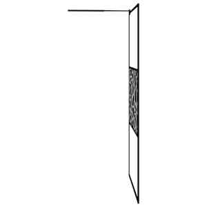 Zástěna do průchozí sprchy 115x195cm ESG / kamenný design černá - obrázek 4