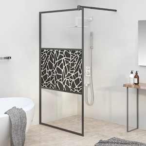 Zástěna do průchozí sprchy 115x195cm ESG / kamenný design černá - obrázek 1