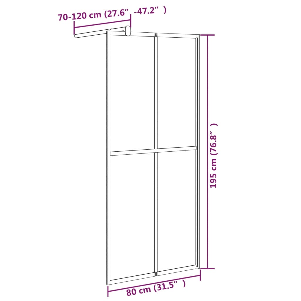 Walk-in Shower Enclosure Bathroom Wall Panel Screen Tempered Glass vidaXL - Picture 21 of 79