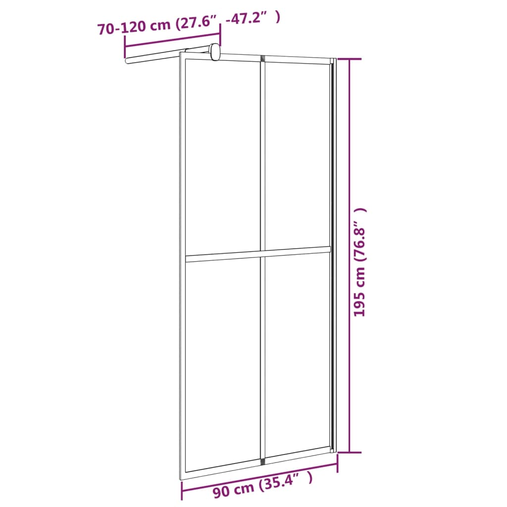 Walk-in Shower Enclosure Bathroom Wall Panel Screen Tempered Glass vidaXL - Picture 27 of 79