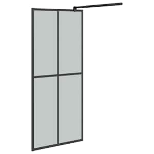 Zástěna do průchozí sprchy 90 x 195 cm tmavé tvrzené sklo - obrázek 5