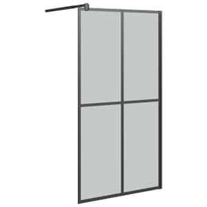 Zástěna do průchozí sprchy 100 x 195 cm tmavé tvrzené sklo - obrázek 2