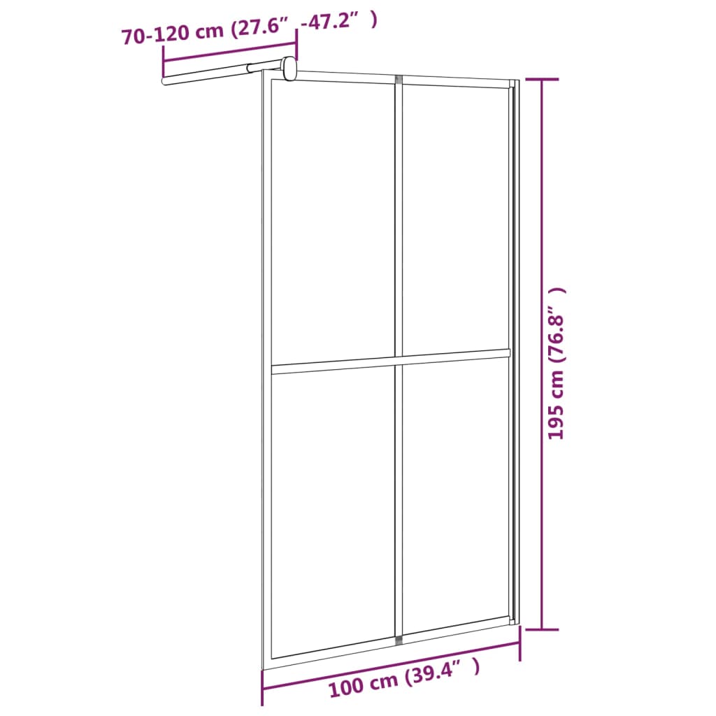 Walk-in Shower Enclosure Bathroom Wall Panel Screen Tempered Glass vidaXL - Picture 44 of 79