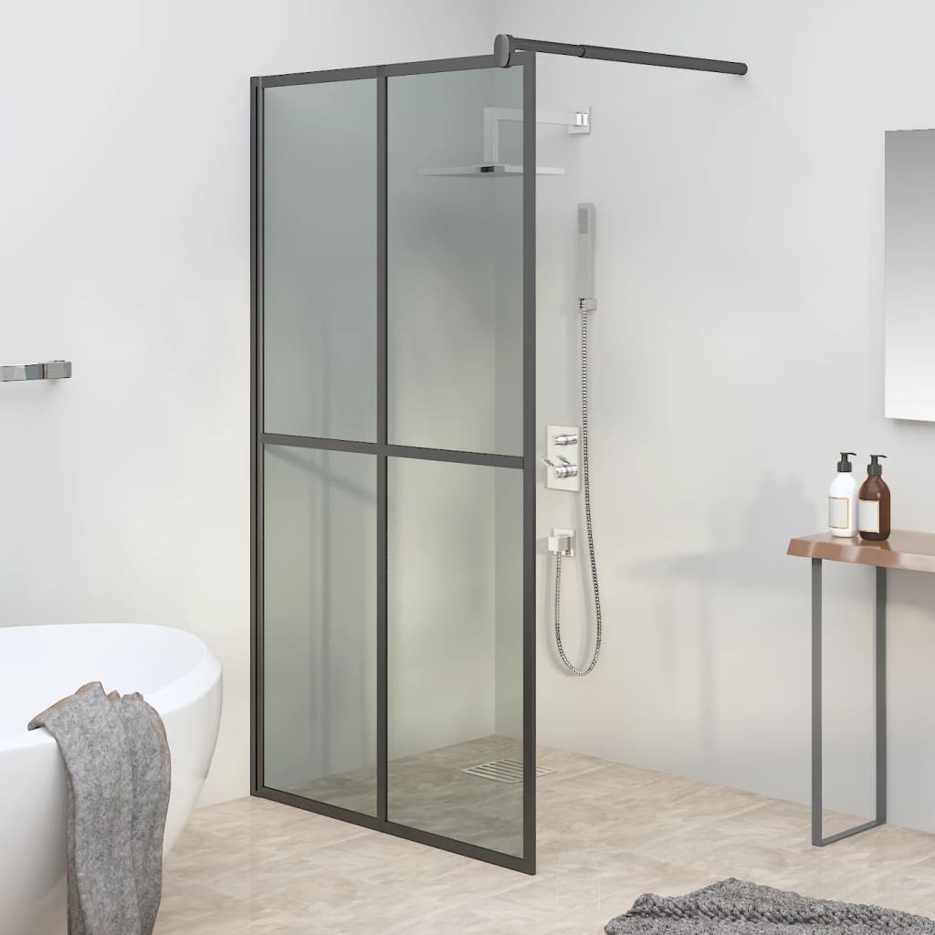 vidaXL Duschwand für Walk-in Dusche 100x195cm Dunkles Sicherheitsglas