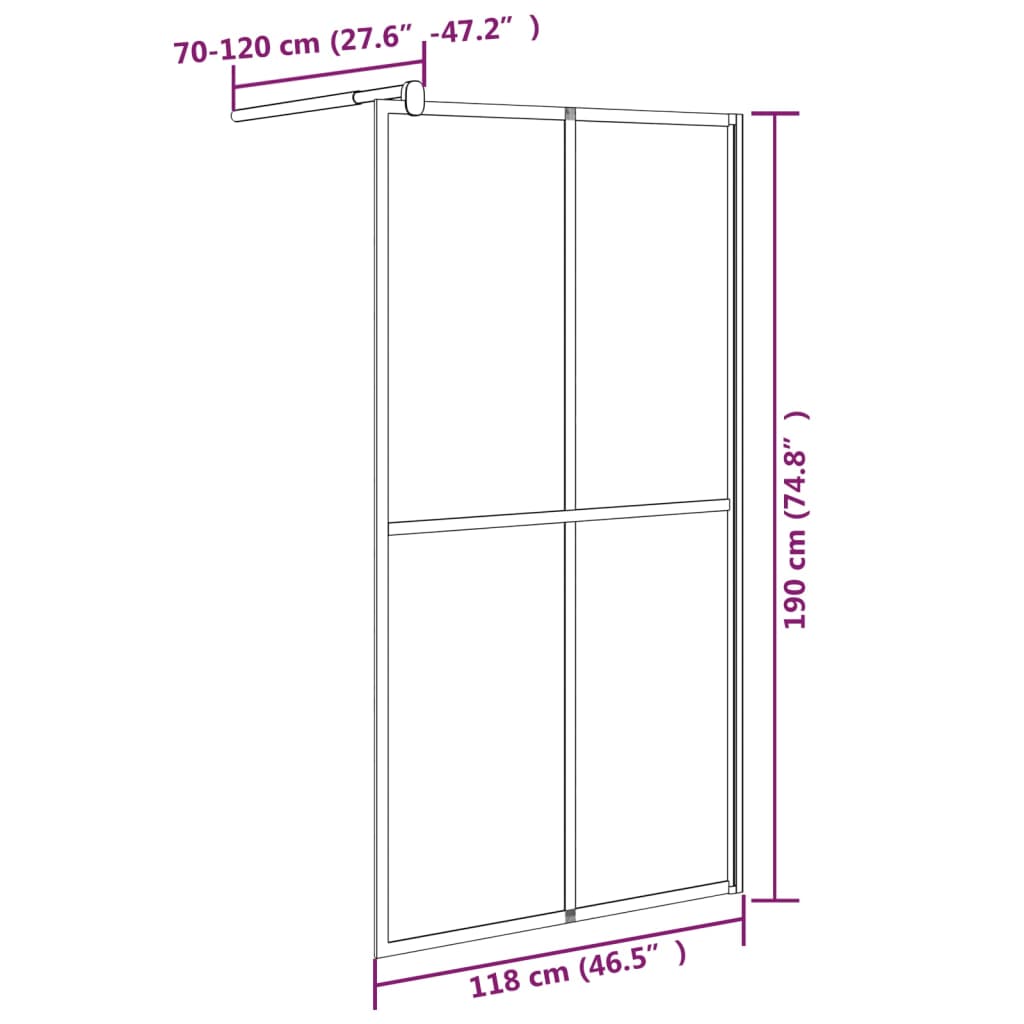 Walk-in Shower Enclosure Bathroom Wall Panel Screen Tempered Glass vidaXL - Picture 51 of 79