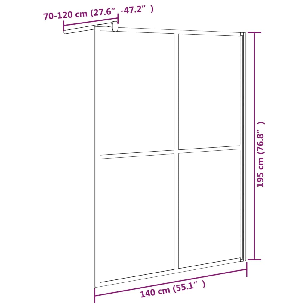 Walk-in Shower Enclosure Bathroom Wall Panel Screen Tempered Glass vidaXL - Picture 75 of 79