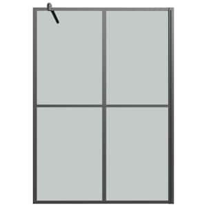 Zástěna do průchozí sprchy 140 x 195 cm tmavé tvrzené sklo - obrázek 3