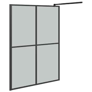Zástěna do průchozí sprchy 140 x 195 cm tmavé tvrzené sklo - obrázek 5