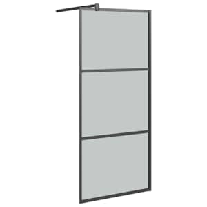vidaXL du&scaron;inurga sein, 80 x 195 cm, tume ESG-klaas, must
