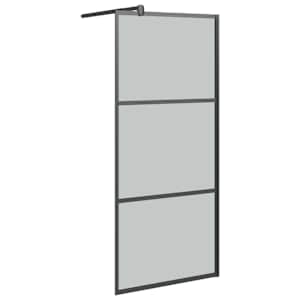 Zástěna do průchozí sprchy 80 x 195 cm tmavé ESG sklo černá - obrázek 2