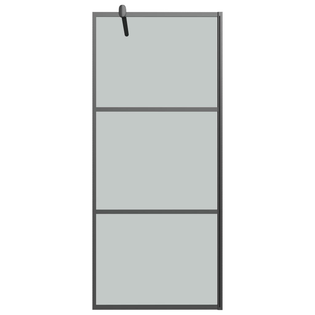 vidaXL Inloopdouchewand 80x195 cm donker ESG-glas zwart afbeelding