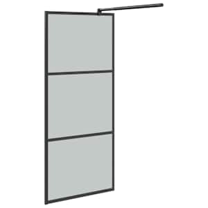 Zástěna do průchozí sprchy 80 x 195 cm tmavé ESG sklo černá - obrázek 4