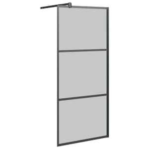 Zástěna do průchozí sprchy 90 x 195 cm tmavé ESG sklo černá - obrázek 2