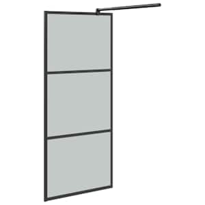 Zástěna do průchozí sprchy 90 x 195 cm tmavé ESG sklo černá - obrázek 4