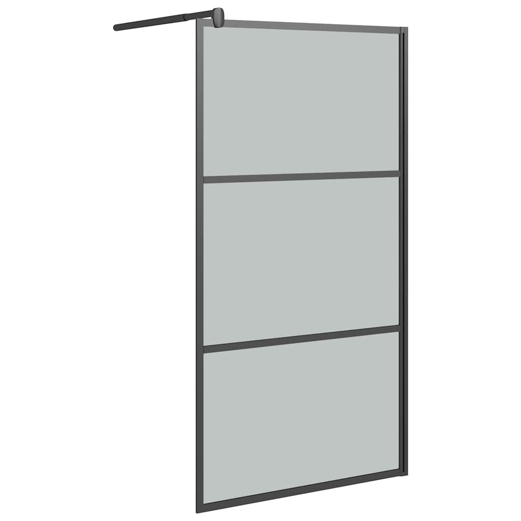 E-shop vidaXL Sprchová zástena 100x195 cm tmavé ESG sklo čierna
