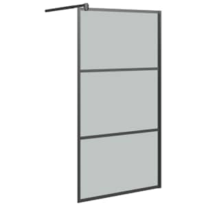 Zástěna do průchozí sprchy 100 x 195 cm tmavé ESG sklo černá - obrázek 2
