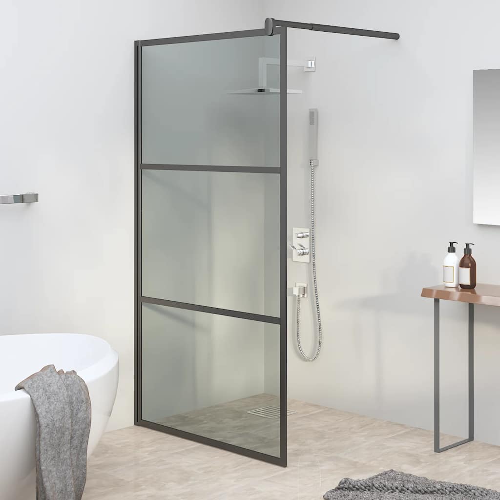 vidaXL Paravan duș walk-in negru 100x195 cm sticlă ESG culoare închisă