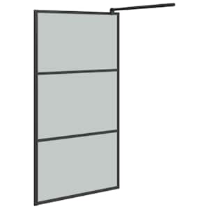 Zástěna do průchozí sprchy 115 x 195 cm tmavé ESG sklo černá - obrázek 4