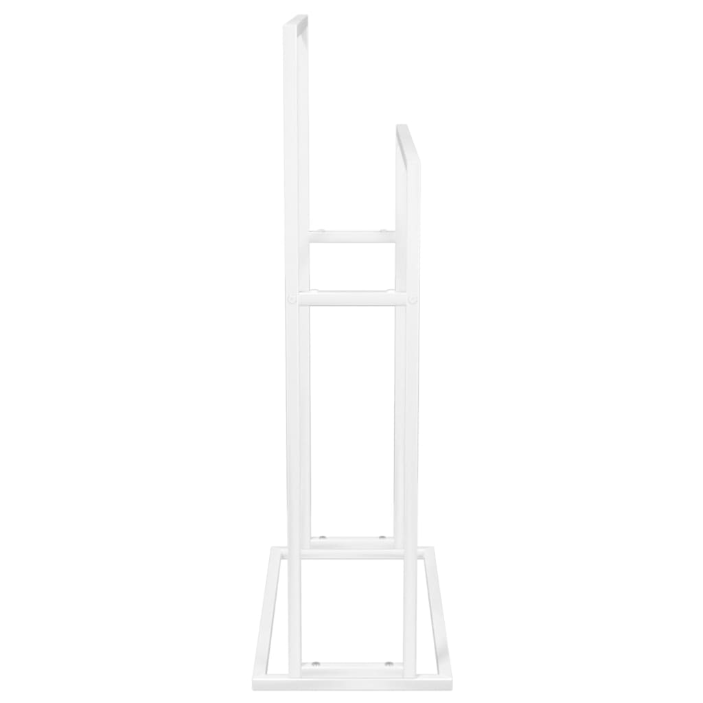 Szabadon álló fehér vas törölközőtartó 48 x 24 x 78,5 cm 