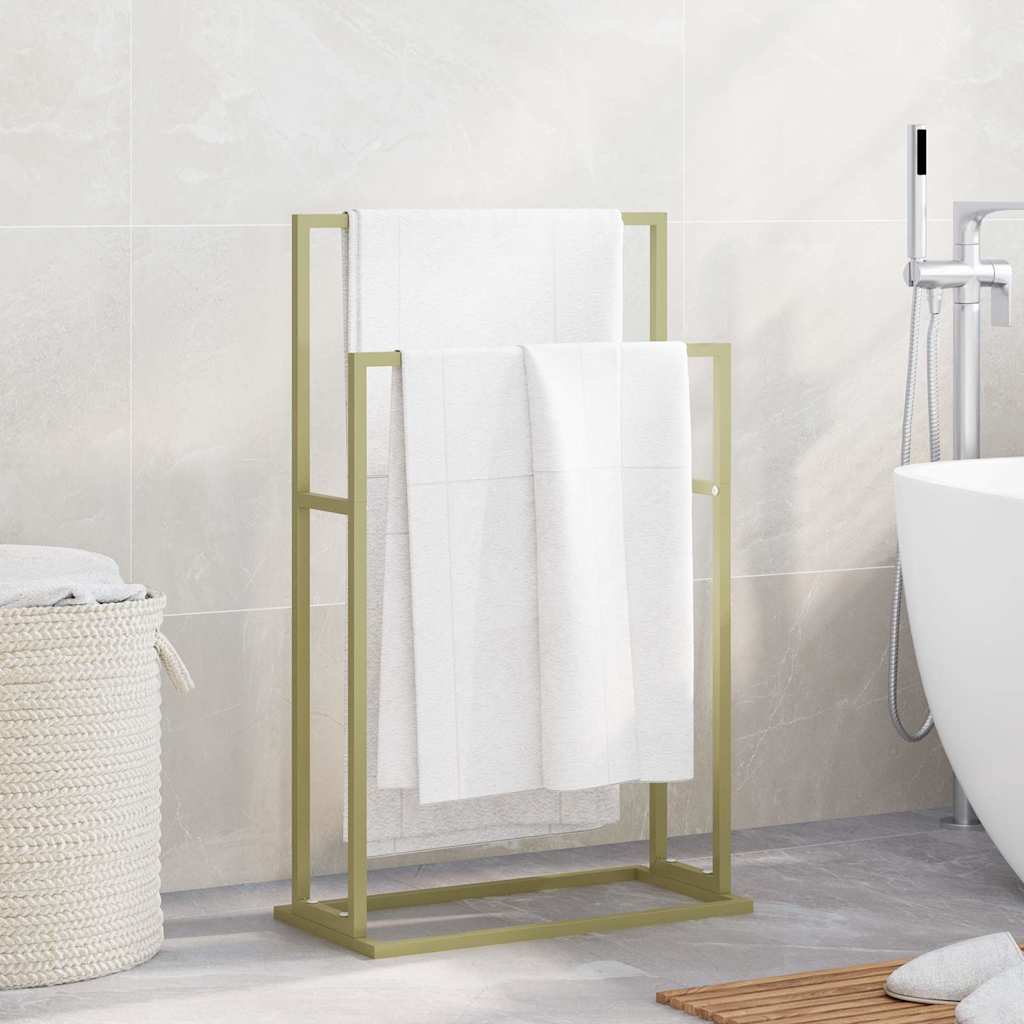 vidaXL Fristående handdukshängare guld 48x24x78,5 cm järn