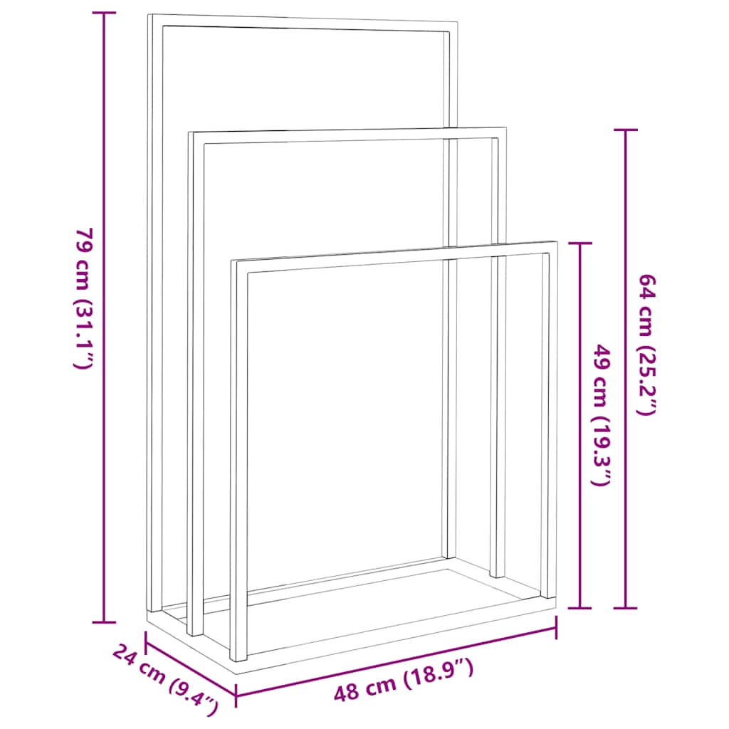 Vapaasti seisova pyyheteline kultainen 48x24x79 cm rauta - Image 9