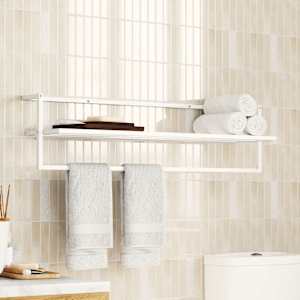 Držalo za brisače belo 95x25x22 cm železo