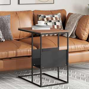 Stranska mizica črna 55x36x59,5 cm inženirski les