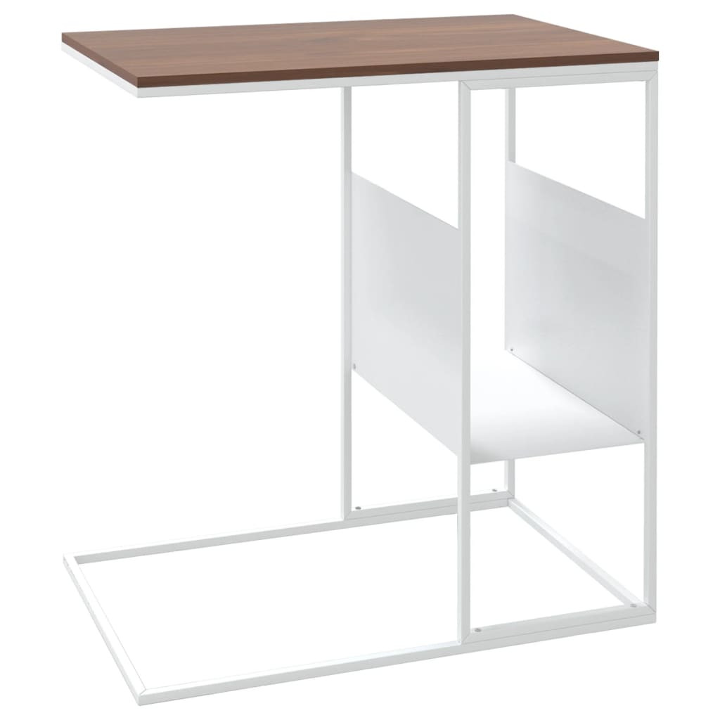 Odkládací stolek bílý 55 x 36 x 59,5 cm kompozitní dřevo