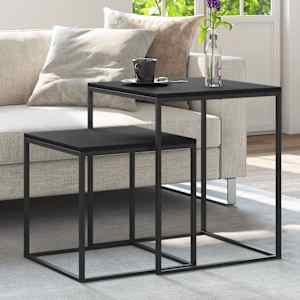 Klubska mizica 2 kosa inženirski les in kovina