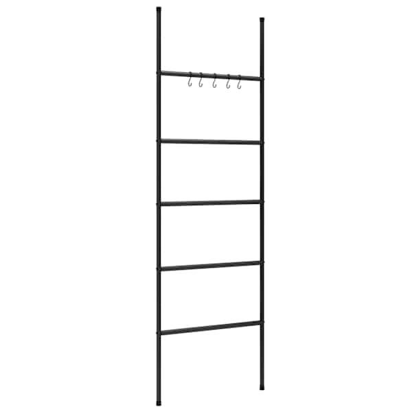 vidaXL k&auml;ter&auml;tikuivati redel 5 astmega, must, 58 x 175 cm, raud