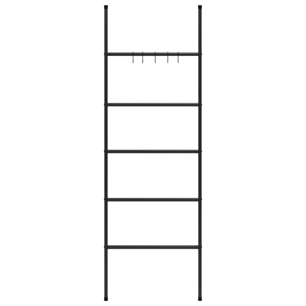  Rebrík na uteráky s 5 poschodiami čierny 58x175 cm železo