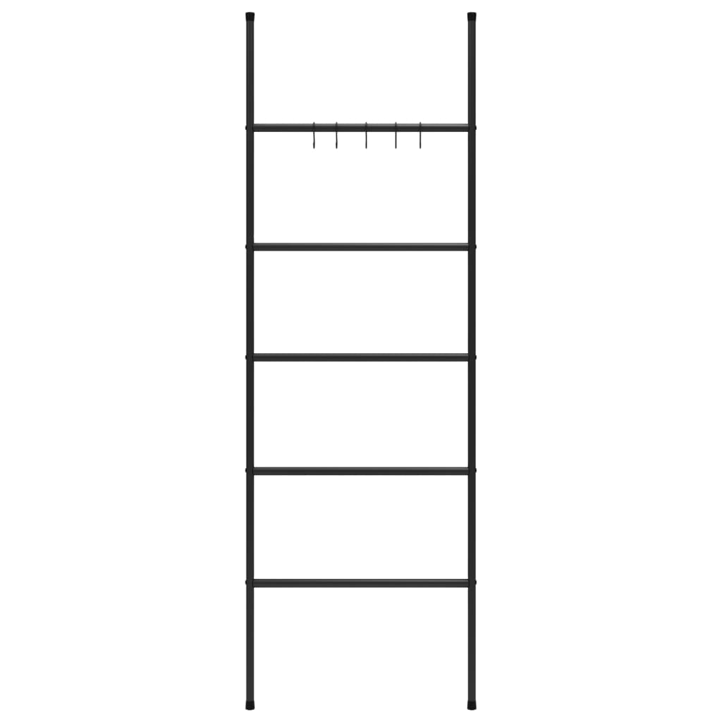 vidaXL Rebrík na uteráky s 5 poschodiami čierny 58x175 cm železo