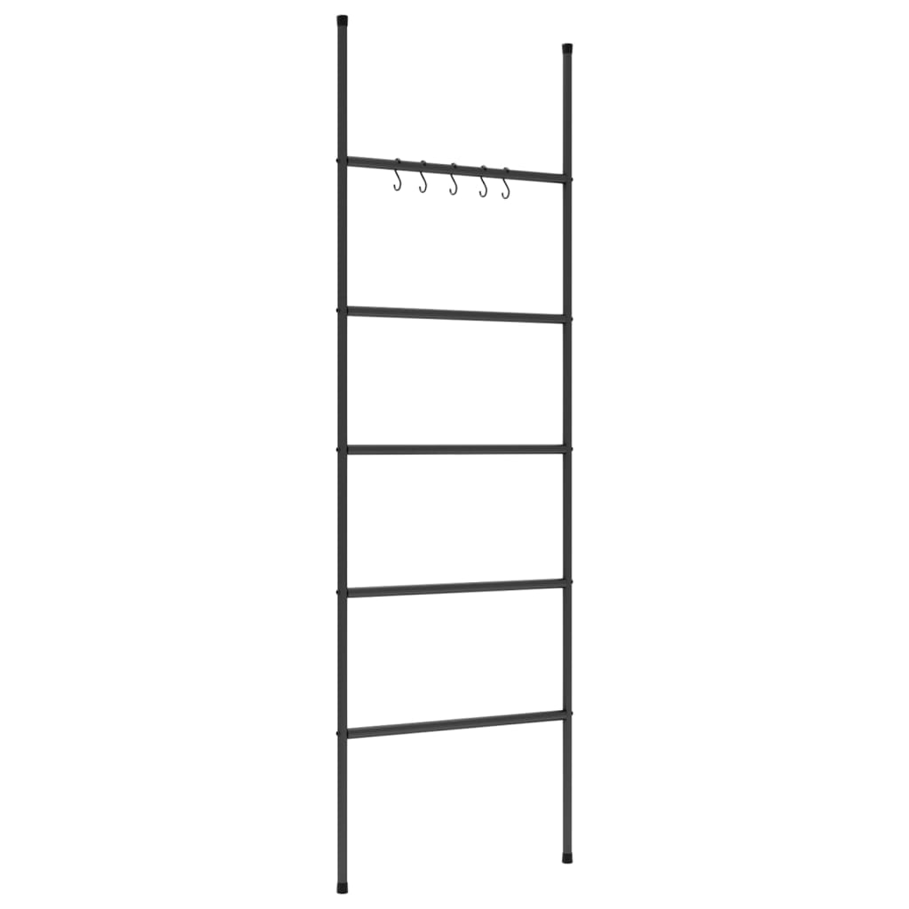  Rebrík na uteráky s 5 poschodiami čierny 58x175 cm železo