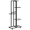 vidaXL 5 tasandiga lillealus ratastel 44x23x100 cm must raud