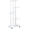 vidaXL 5 tasandiga lillealus ratastel, 44 x 23 x 100 cm, valge raud