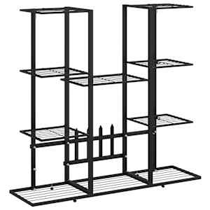 vidaXL lillealus, 94,5x25x89 cm, must, raud