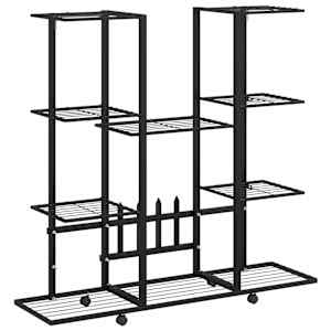 vidaXL lillealus ratastel, 94,5x24,5x91,5 cm, must, metall
