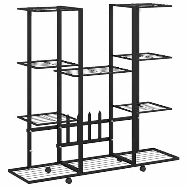 vidaXL lillealus ratastel, 94,5x24,5x91,5 cm, must, metall