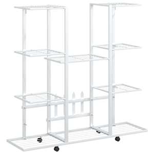 vidaXL lillealus ratastel, 94,5x24,5x91,5 cm, valge, raud