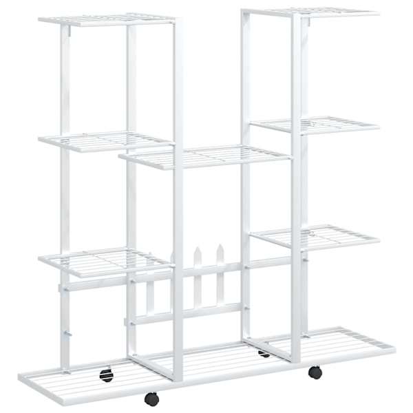 vidaXL lillealus ratastel, 94,5x24,5x91,5 cm, valge, raud