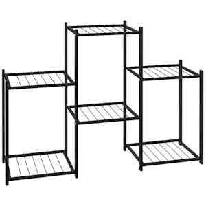 vidaXL lillealus, 83 x 25 x 60 cm, must, raud