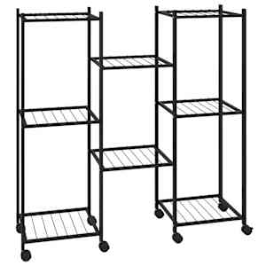 vidaXL lillealus ratastel, 83 x 25 x 83,5 cm, must, raud