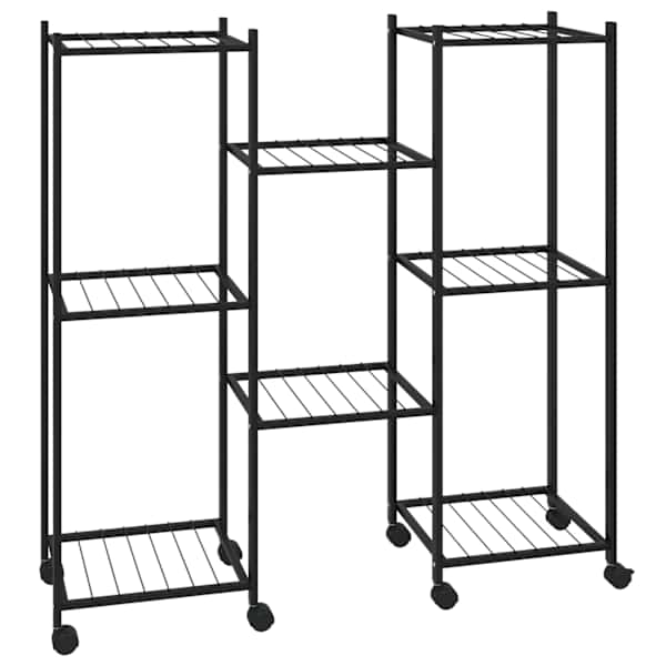 vidaXL lillealus ratastel, 83 x 25 x 83,5 cm, must, raud