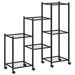 vidaXL lillealus ratastel, 83 x 25 x 83,5 cm, must, raud