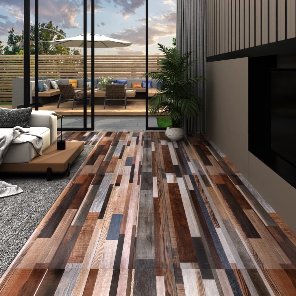vidaXL Plăci pardoseală autoadezive, multicolor, 2,51 m², 2 mm, PVC