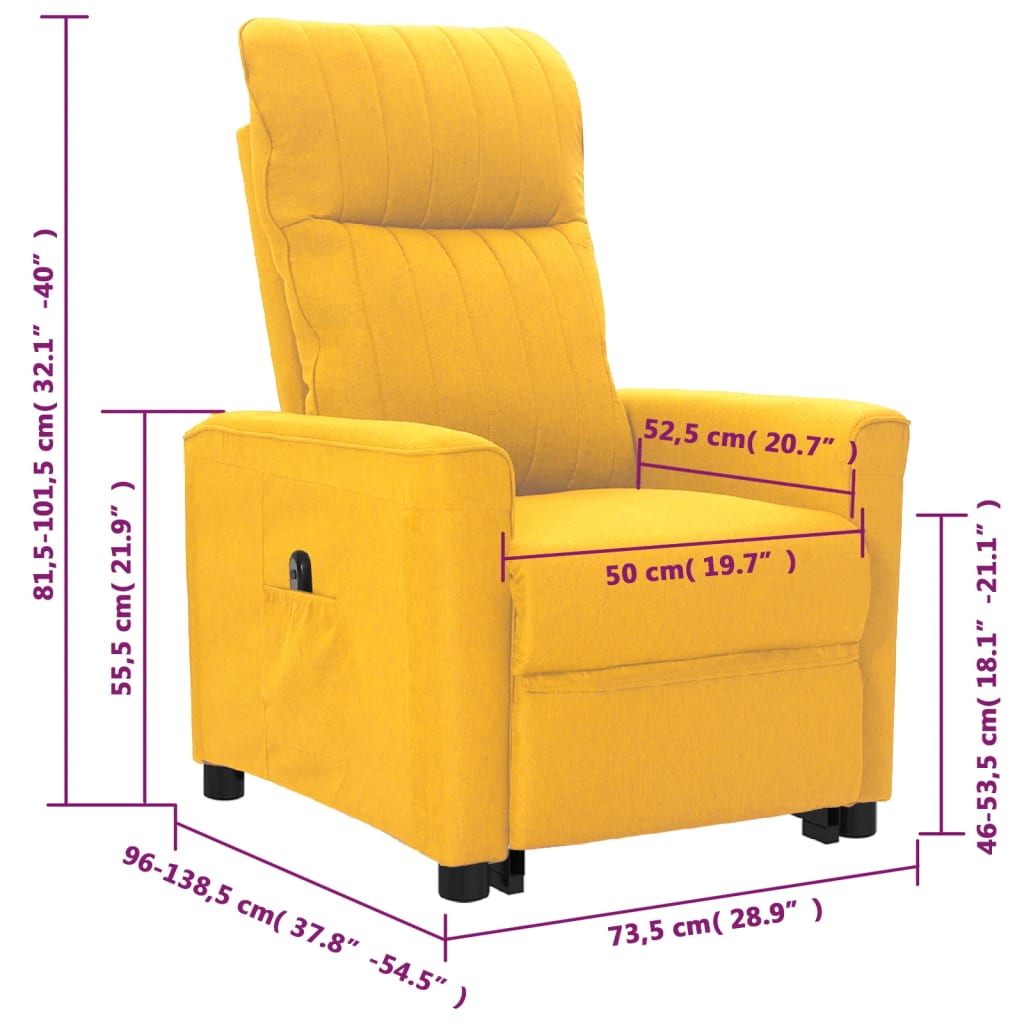 sötétsárga szövet felállást segítő fotel