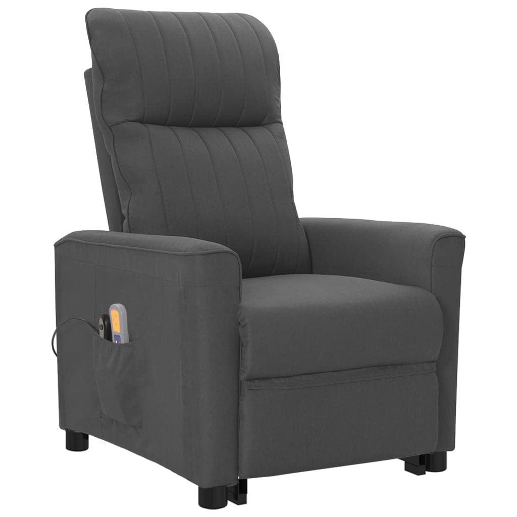 vidaXL Fauteuil de massage inclinable Gris foncé Tissu