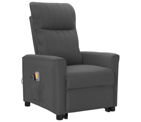 vidaXL Fauteuil de massage inclinable Gris foncé Tissu